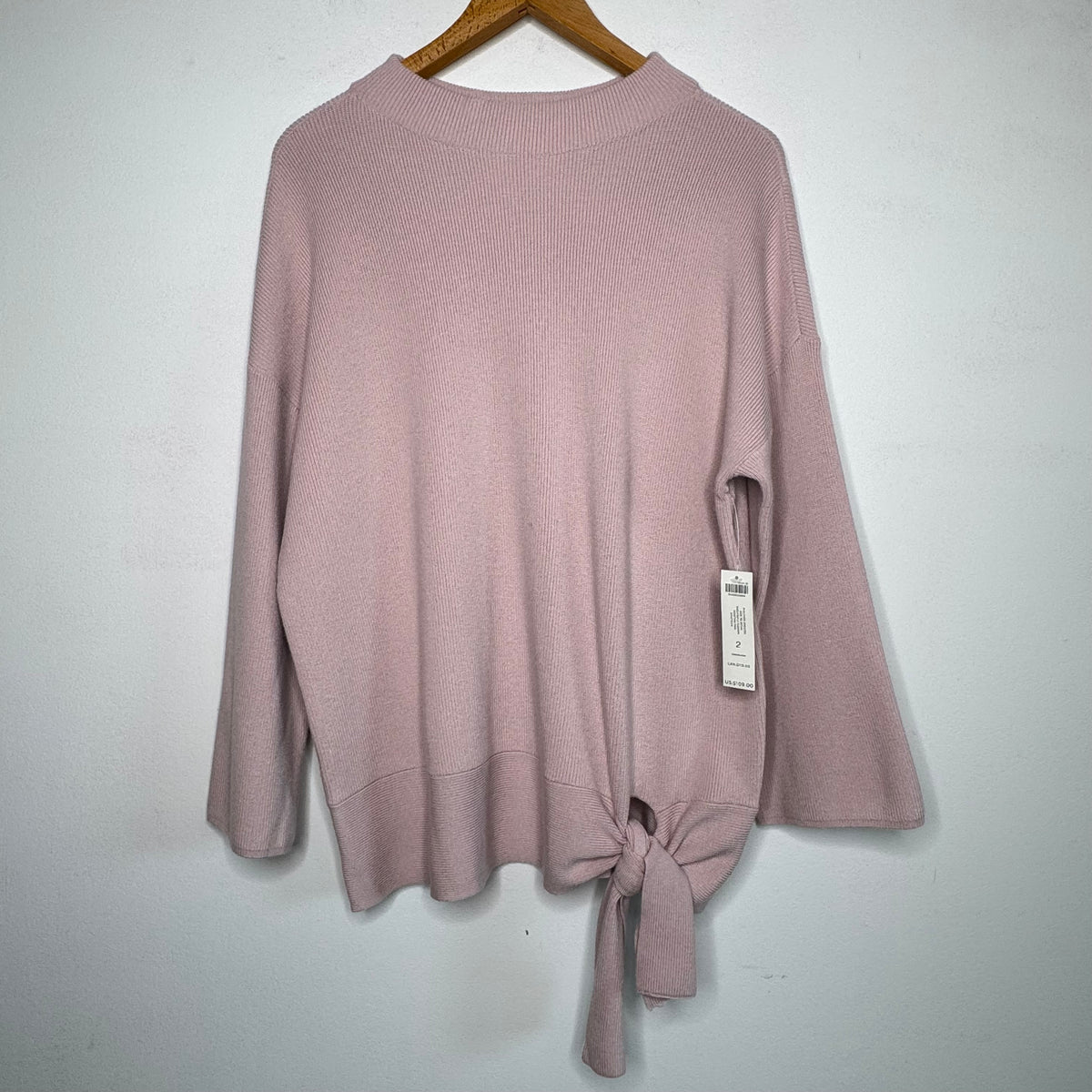 Chico’s Side Tie Mock Neck Cashmere Blend Sweater — Size Large