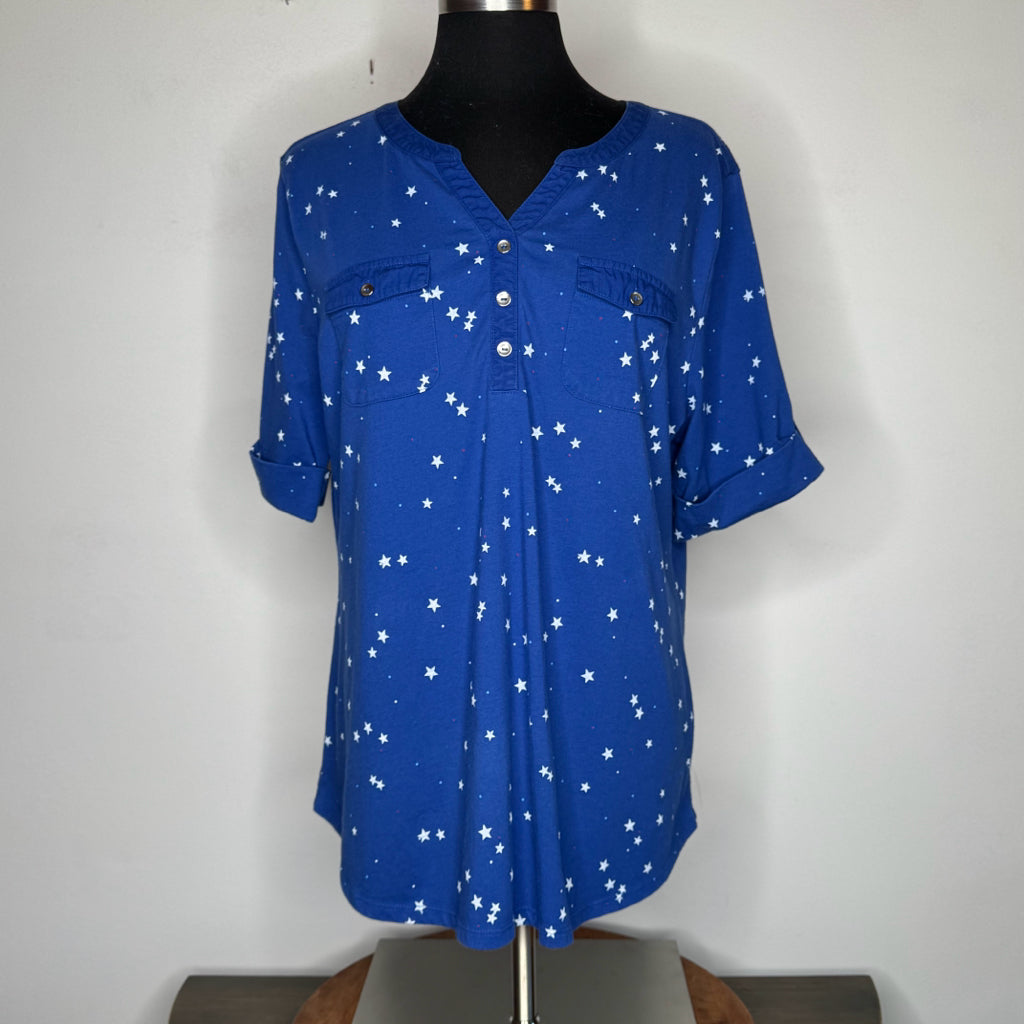 Croft & Barrow Star Print Tee - Size XL