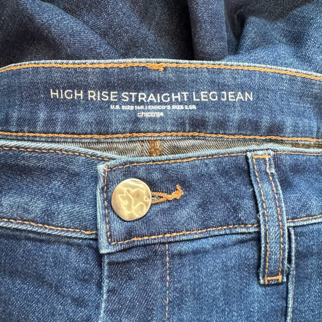 Chico's High Rise Straight Leg Jeans - Size 14