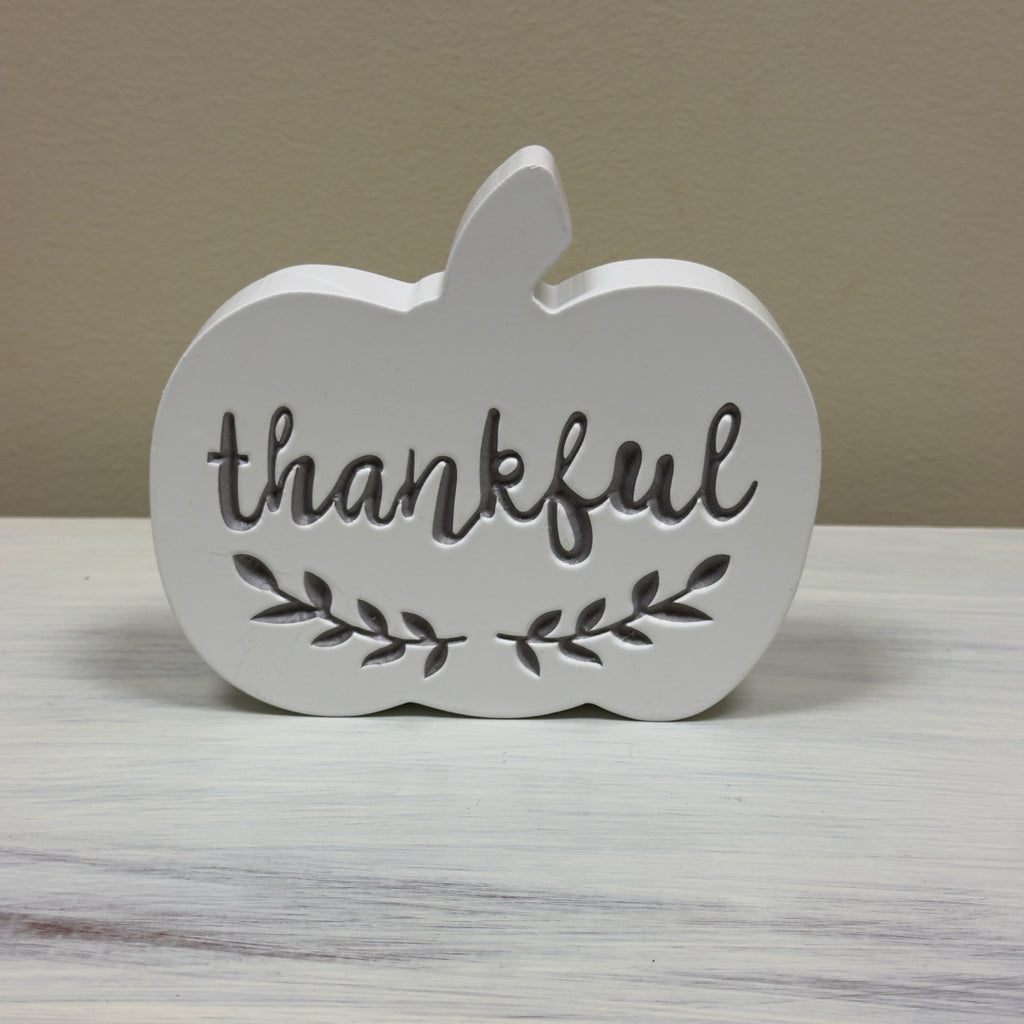 Thankful Pumpkin Wood Decor
