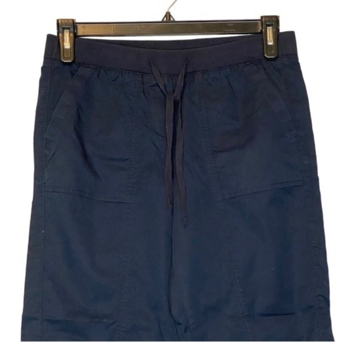 Talbots Roll-Tab Pull-On Navy Blue Drawstring Waist Pants - Size 6P