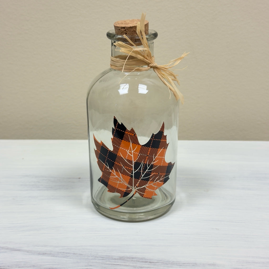 Plaid Leaf Vase