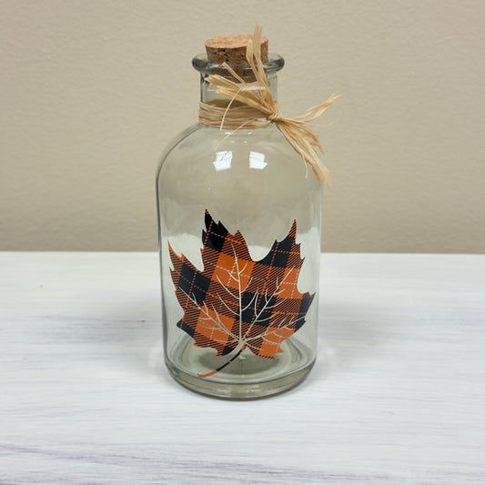 Plaid Leaf Vase