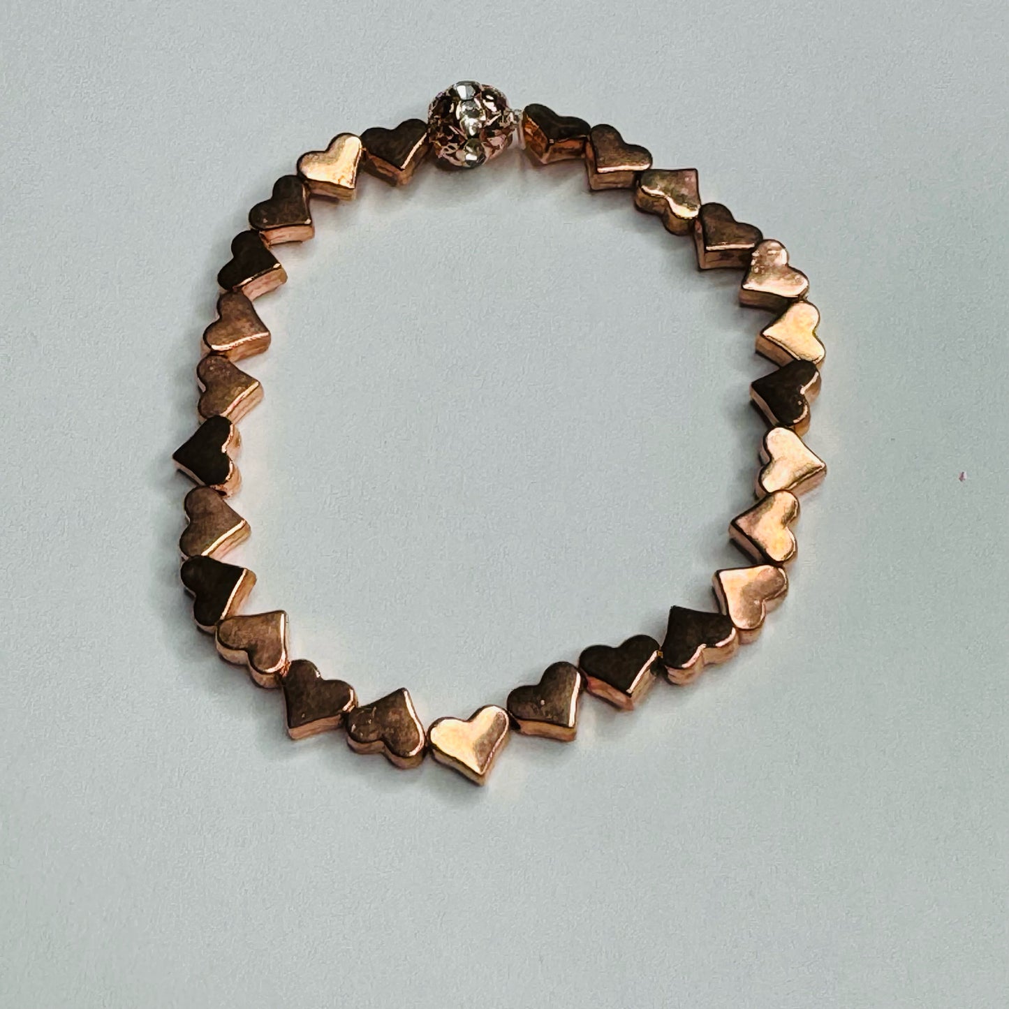 Inga Ann's Rose Gold Metal Heart Bracelet