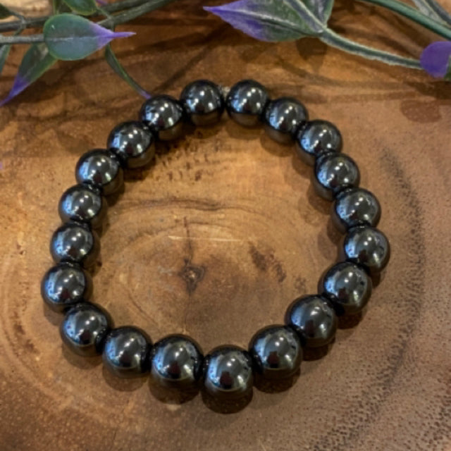 Inga Ann's Gray Hematite Beaded Bracelet