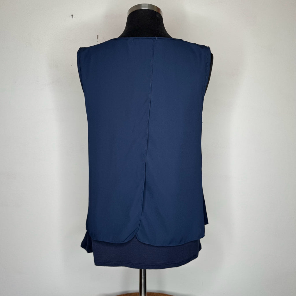 Green Envelope Sleeveless Layered Top - Size Large