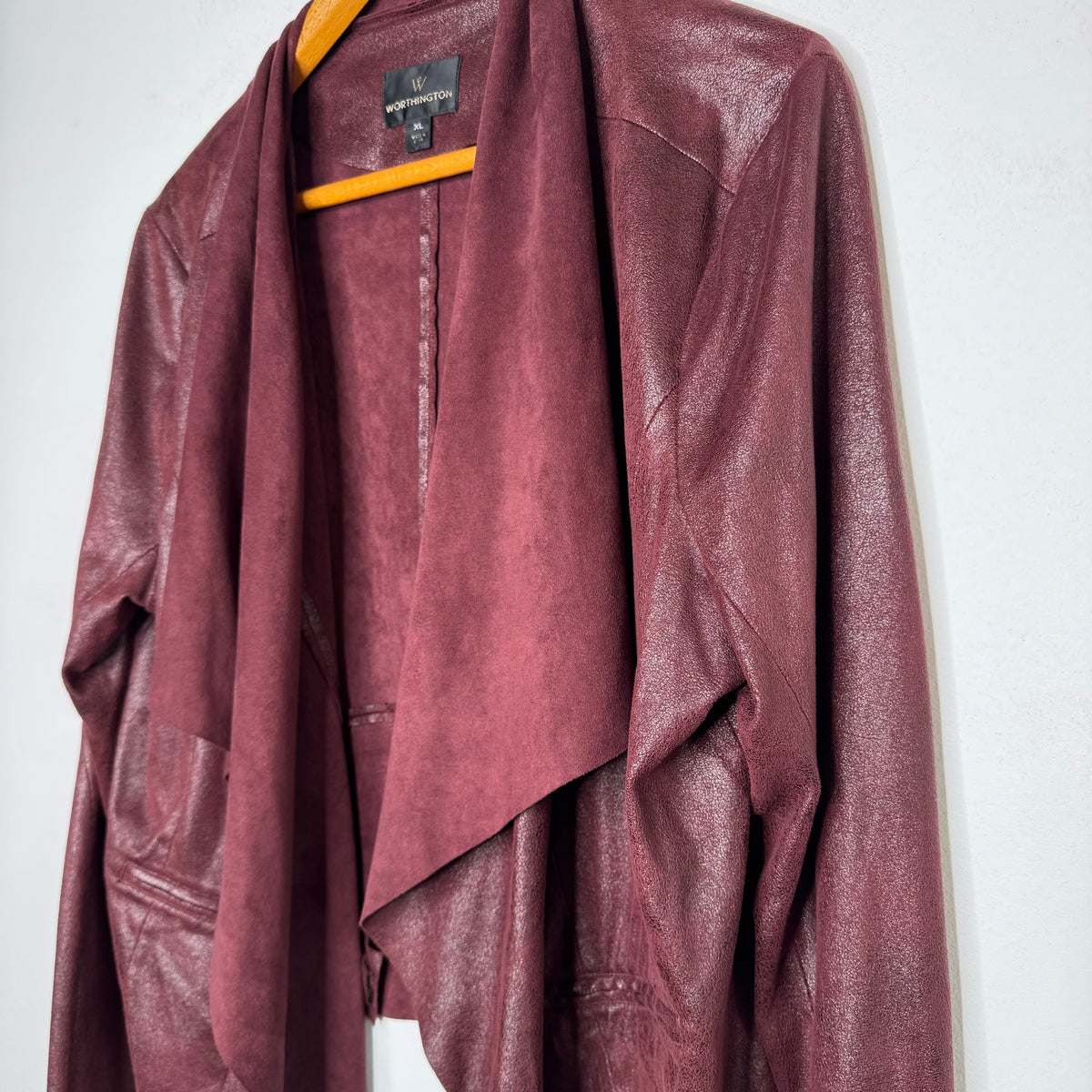 Worthington Suede-Like Drape Front Cardigan - Size XL