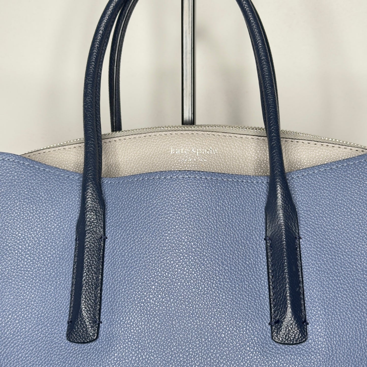 Kate Spade Margaux Celestial Blue Colorblock Pebble Leather Handbag
