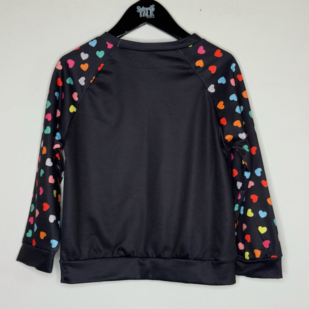 Heart Print Sweatshirt - Size 4 Youth