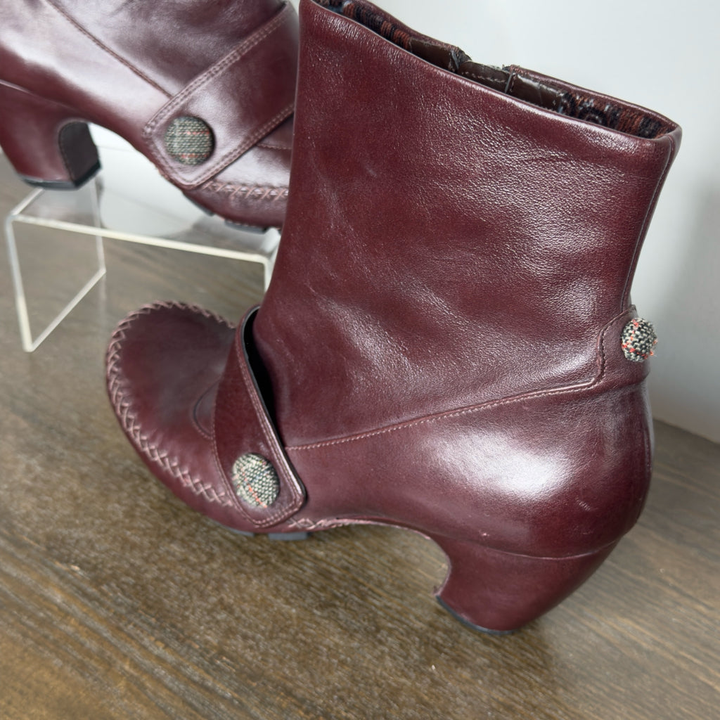 Indigo Leather Booties - Size 8