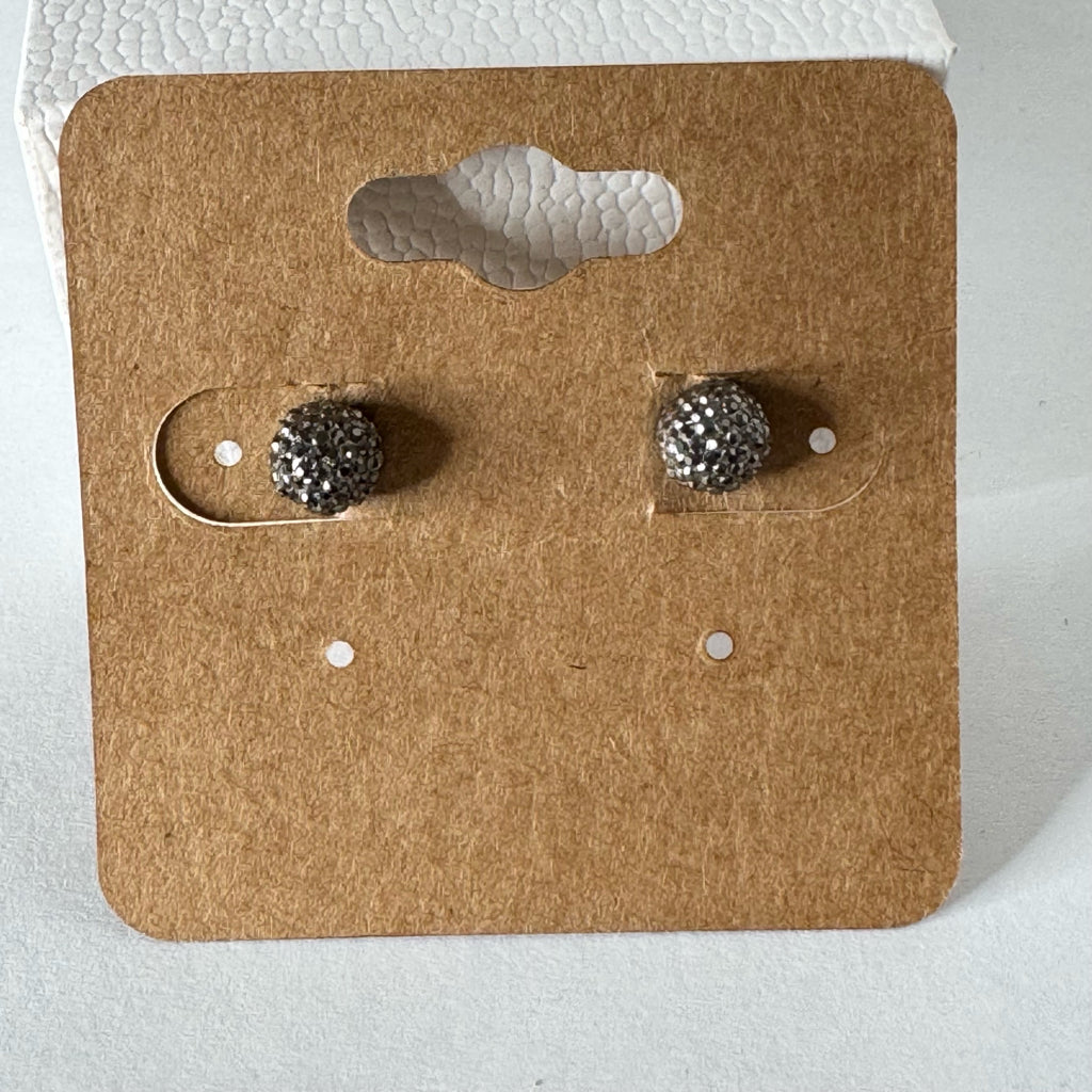 Textured Gray Ball Stud Earrings