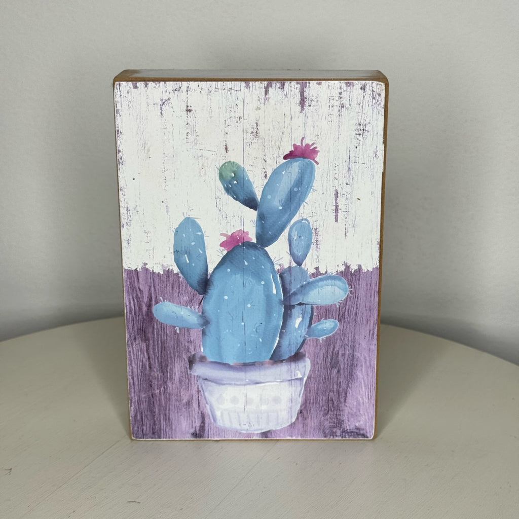 Cactus Print Box Sign