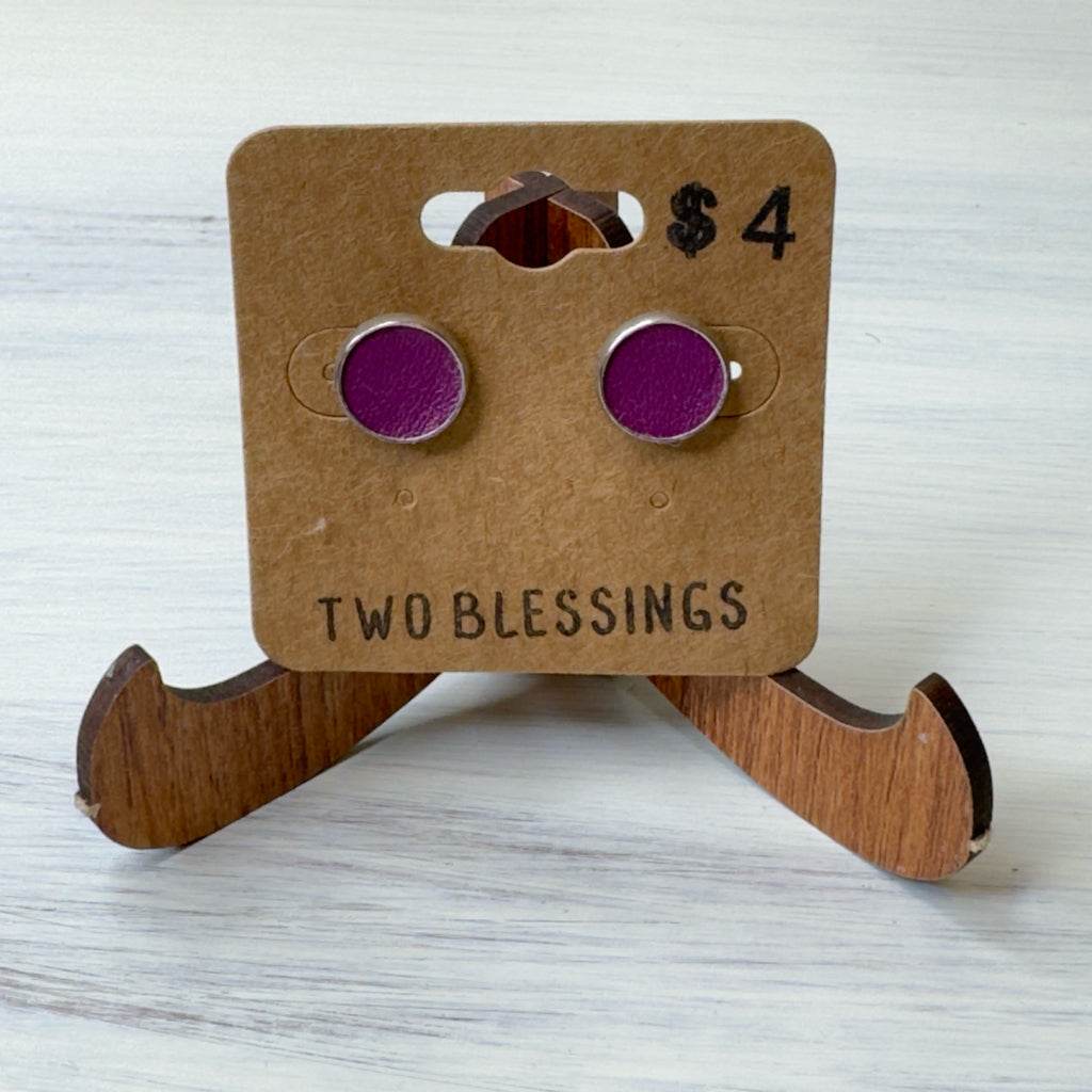 Two Blessings Earrings - Purple