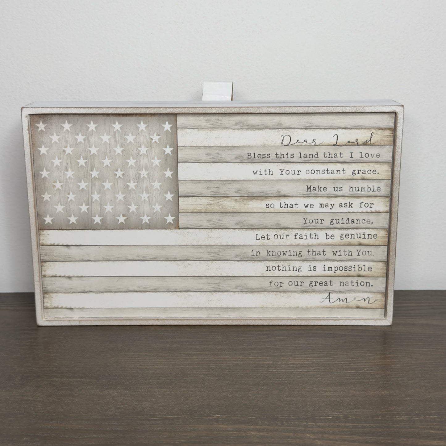 Dear Lord Bless This Land That I Love USA Flag Sign