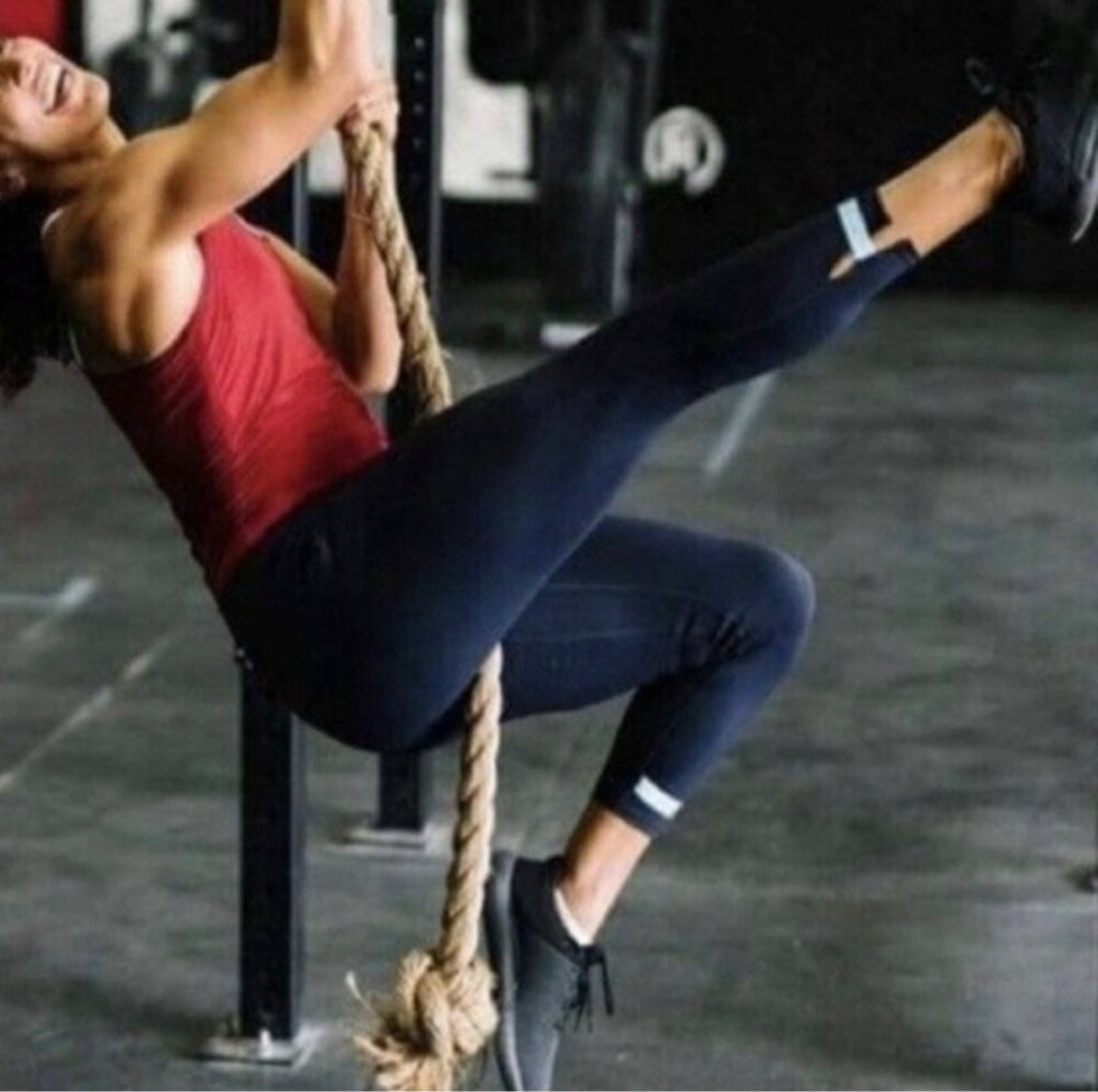 Zyia Active Navy Blue Strap Deluxe High Rise Leggings - Size 8-10