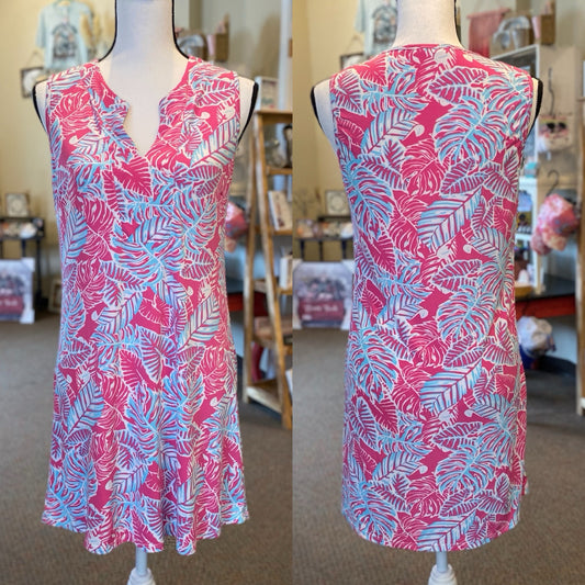 Peach Love Tropical Print Swimsuit Cover-Up - Size Small