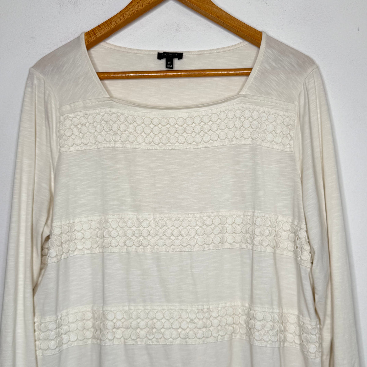 Talbots Crochet Lace Accent Top - Size 1X