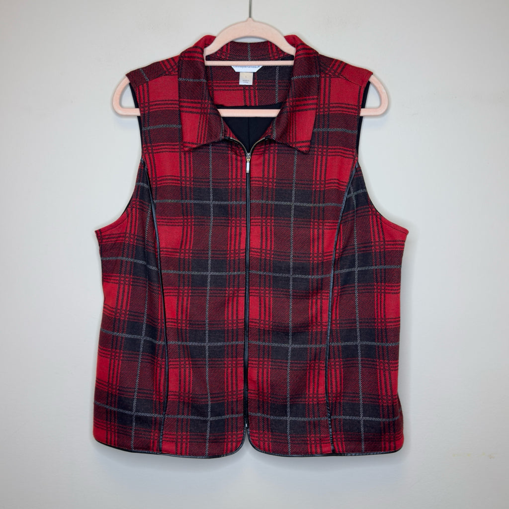 Christopher & Banks Plaid Vest - Size Large