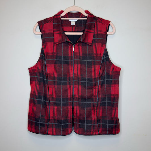 Christopher & Banks Plaid Vest - Size Large