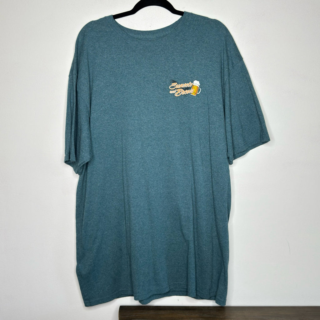 Newport Blue "Sunsets and Brews" Graphic Tee - Size XXL