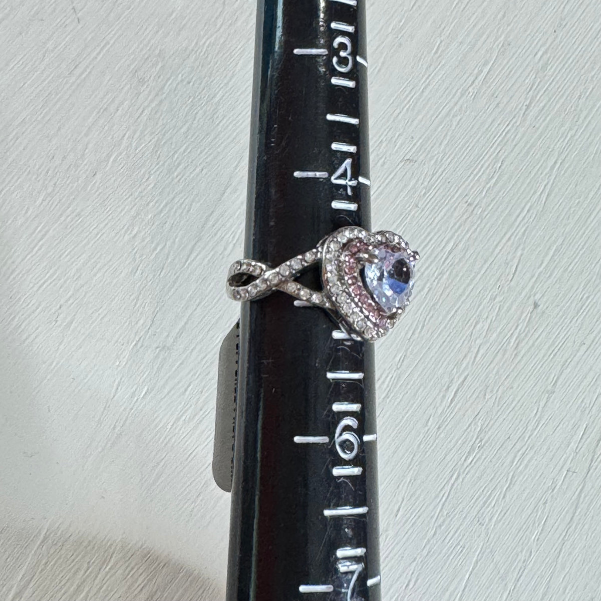 Heart Shape Faux Diamond Engagement Ring - Size 5