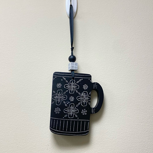 Black & White Hanging Coffee Mug Decor