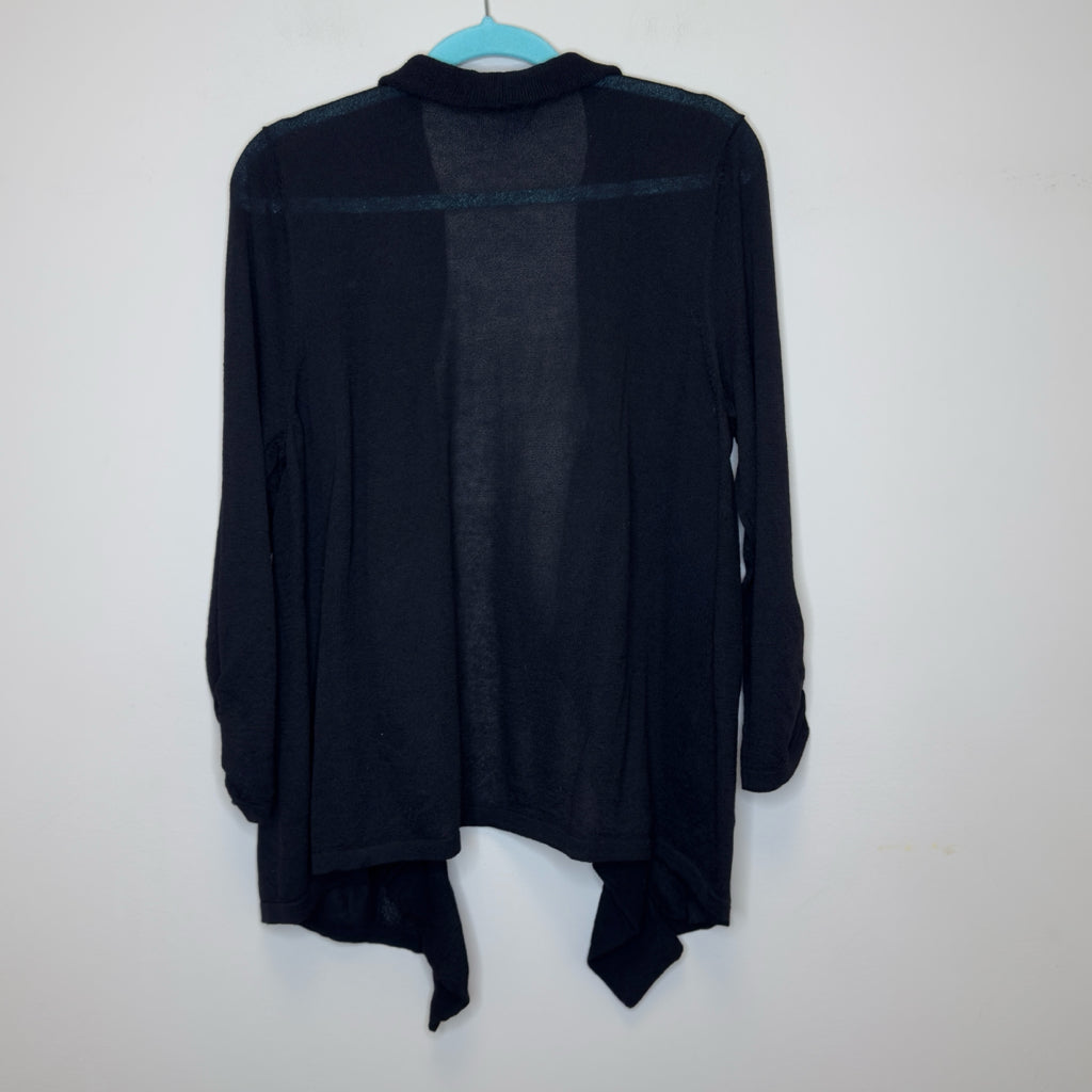 Chico's Ruffle Open Front Cardigan Sweater - Size Large