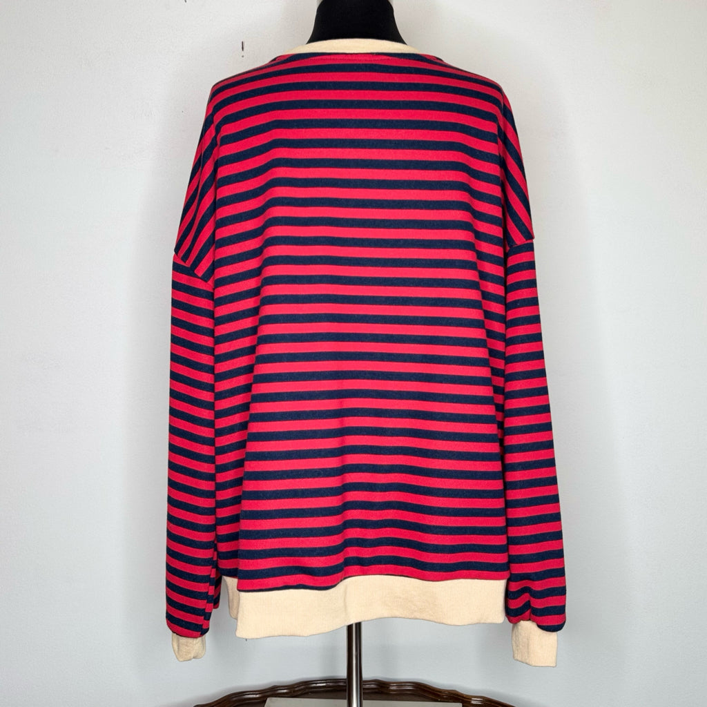 UEU Striped Oversized Sweatshirt - Size Large