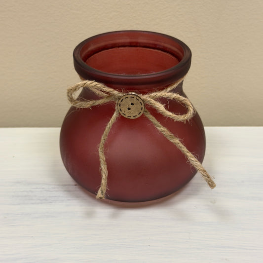 Burgundy Glass Candle Holder