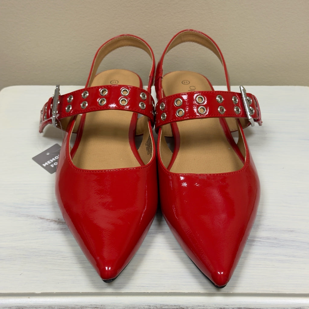 Ophelia Roe Slingback Patent Leather Flats - Size 11