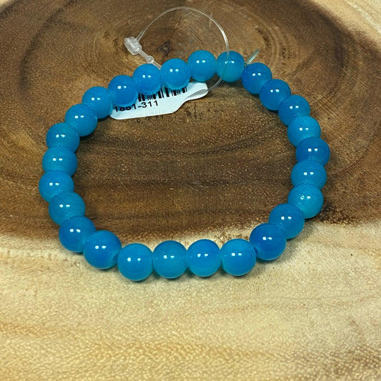 Inga Ann's Turquoise Glass Beaded Bracelet