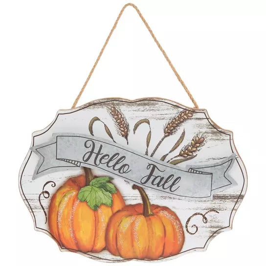 Hello Fall Pumpkins Wall Decor