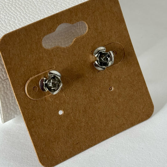 Retro-Styled Rose Stud Earrings