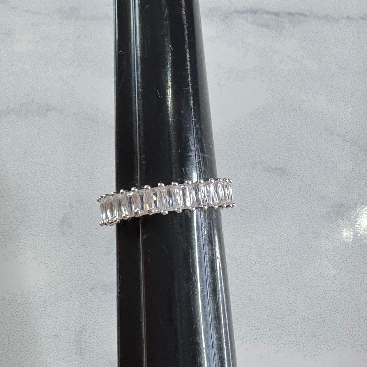 Vertical Baguette Full Eternity Band - Size 9