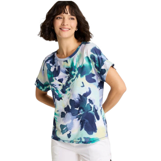 Chico's Zenergy Floral Drop Shoulder Top - Size Large