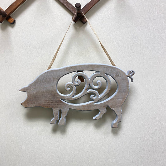 Orante Carved Hanging Pig