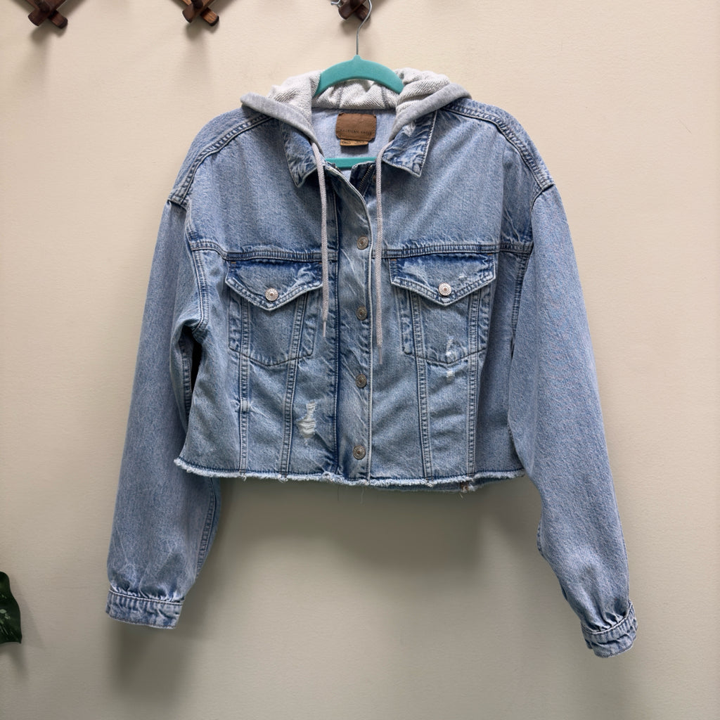 American Eagle Denim Hooded Jacket - Size Medium