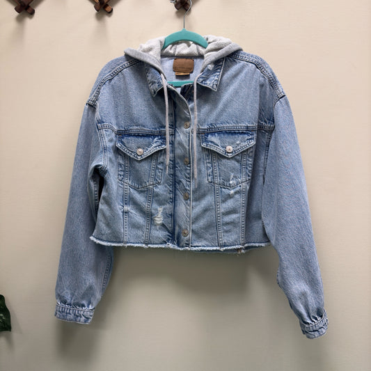 American Eagle Denim Hooded Jacket - Size Medium