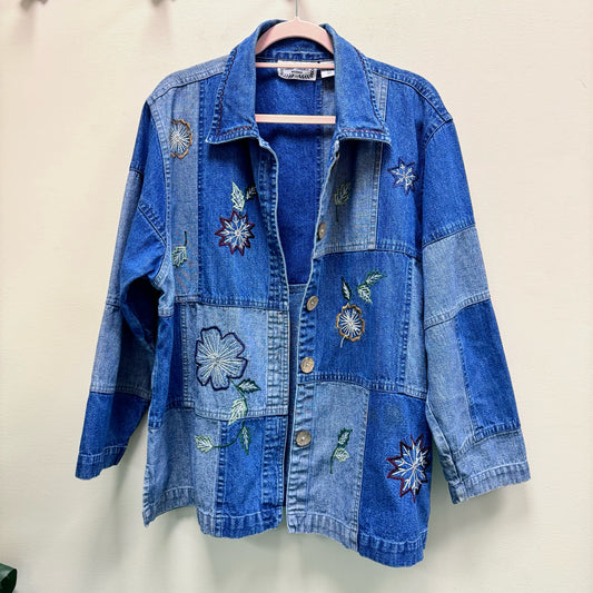 Sara Studio Denim Embroidered Jacket - Size 2X