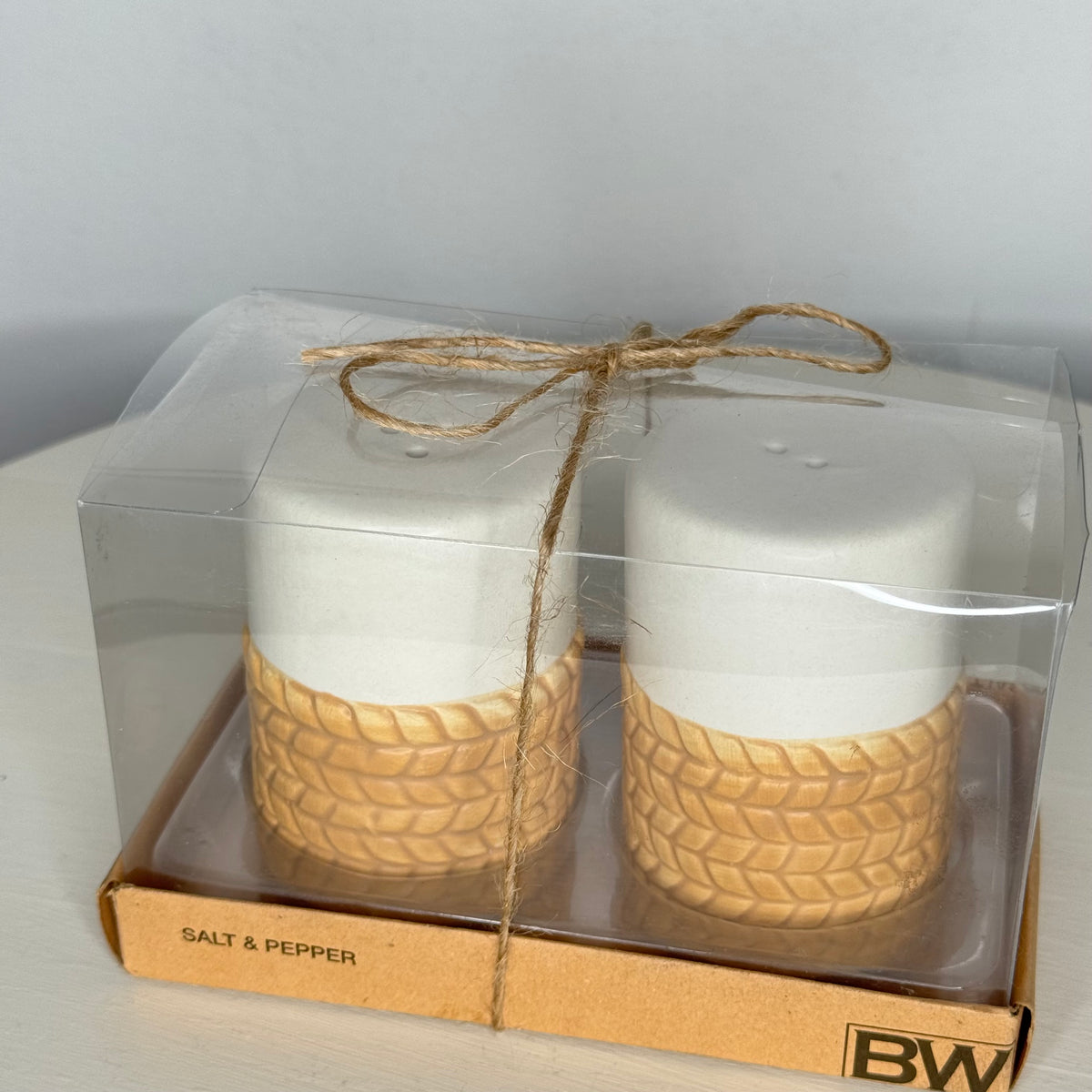 Woven Look Boho Salt & Pepper Shaker Set