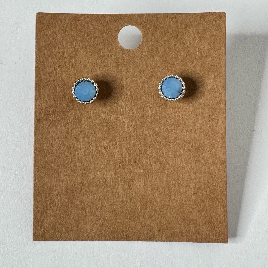 Periwinkle Blue Halo Stud Earrings