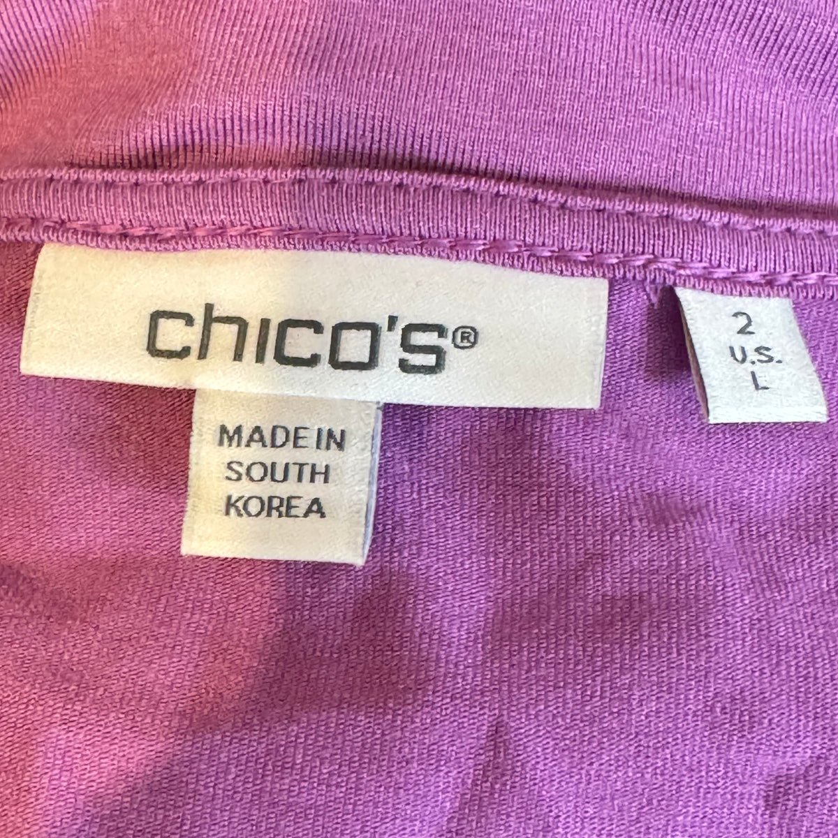 Chico’s Cowl Neck Long Sleeve Touch of Cool Tee - Size Large