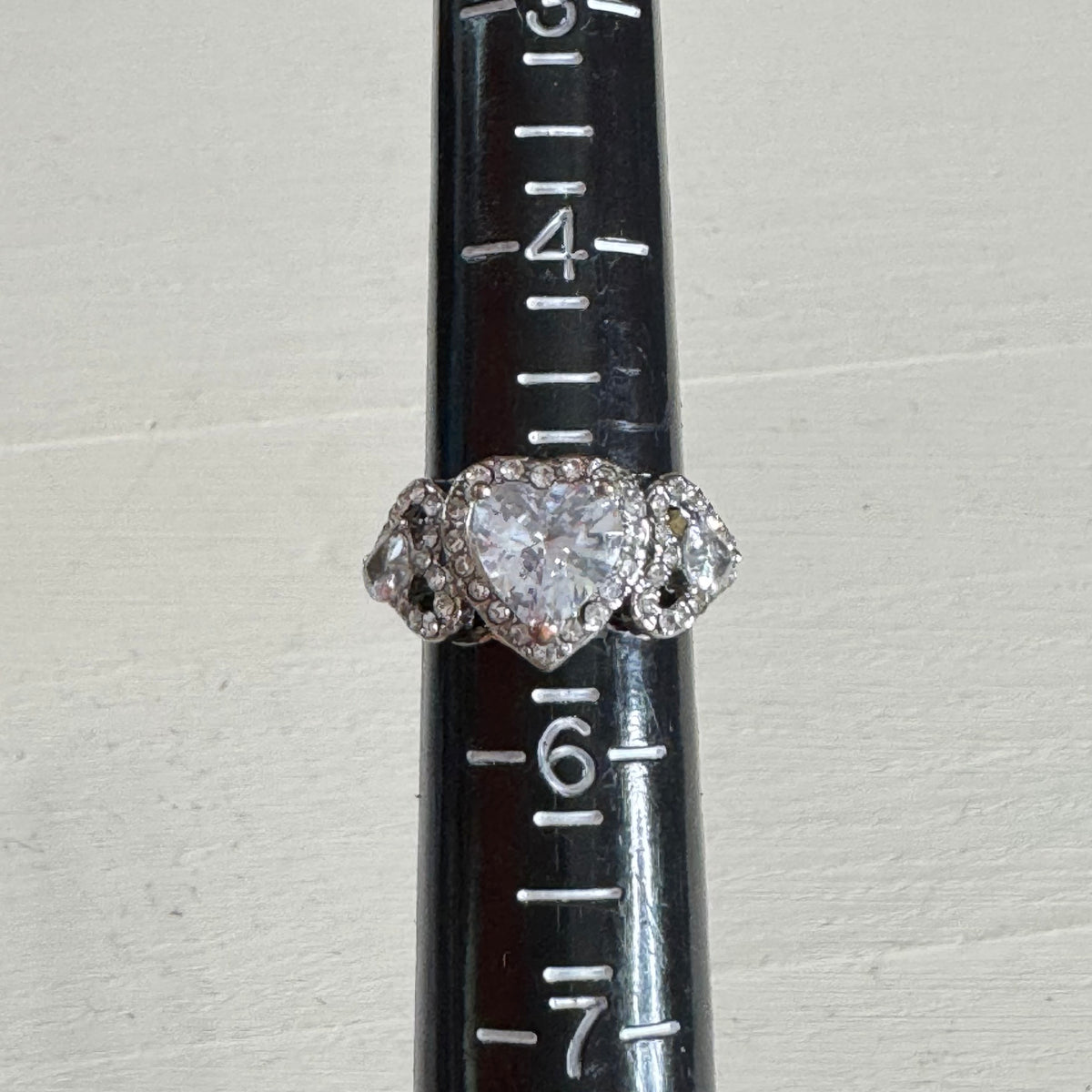 Faux Diamond Heart Promise Ring - Size 5