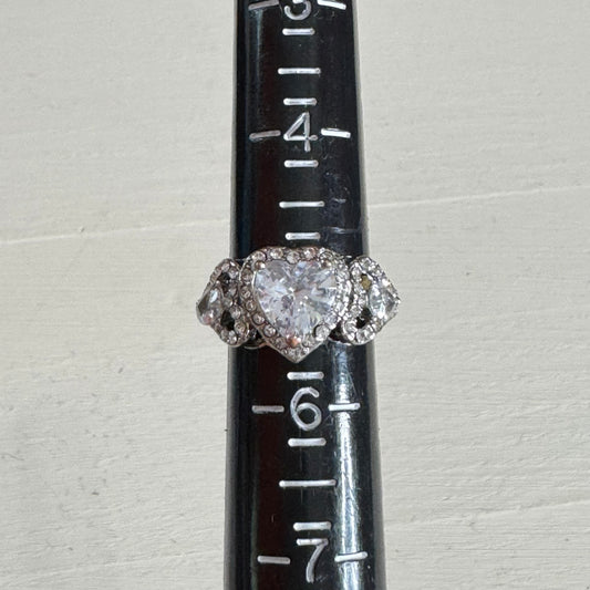 Faux Diamond Heart Promise Ring - Size 5