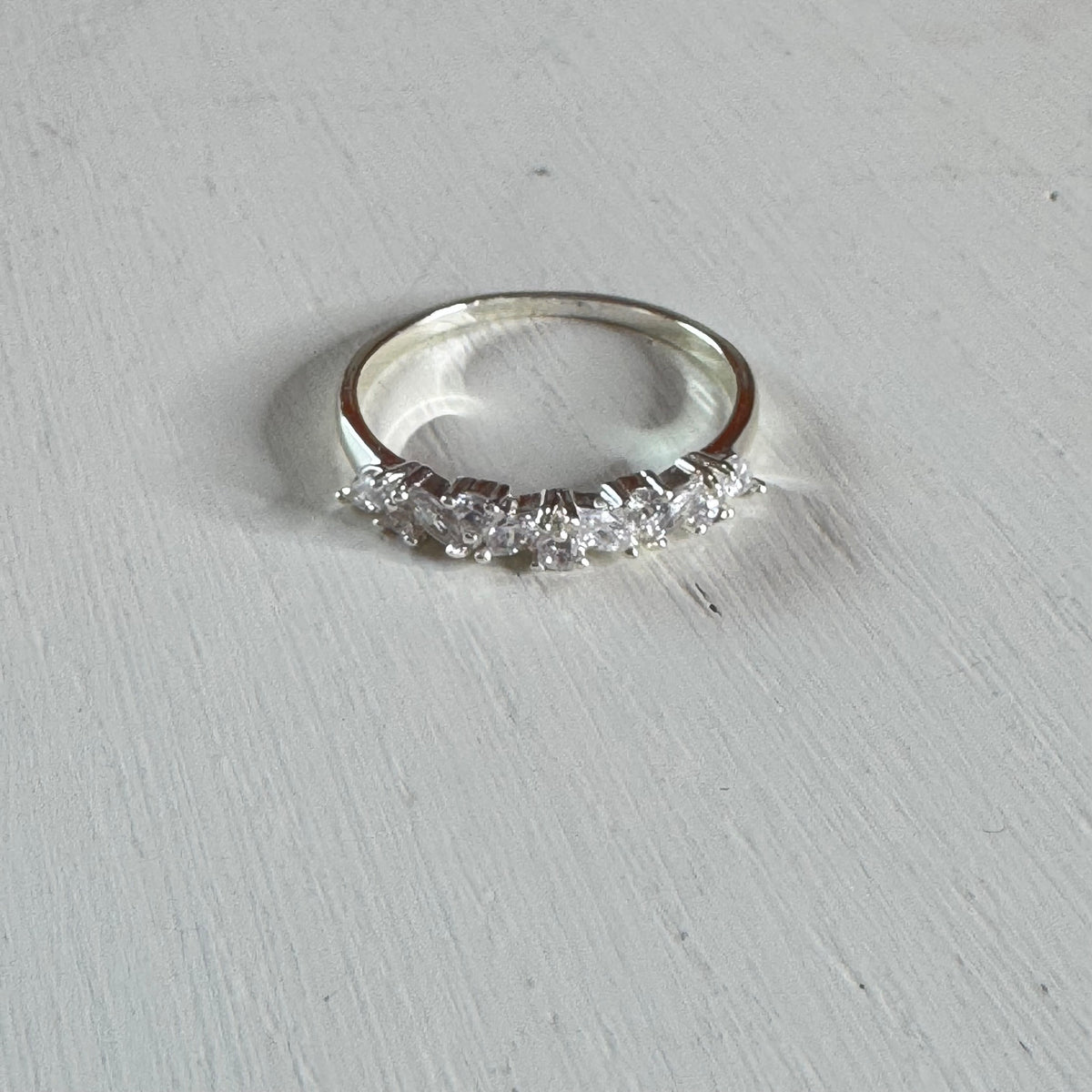 Shared Prong Five Stone Anniversary Band - Size 9