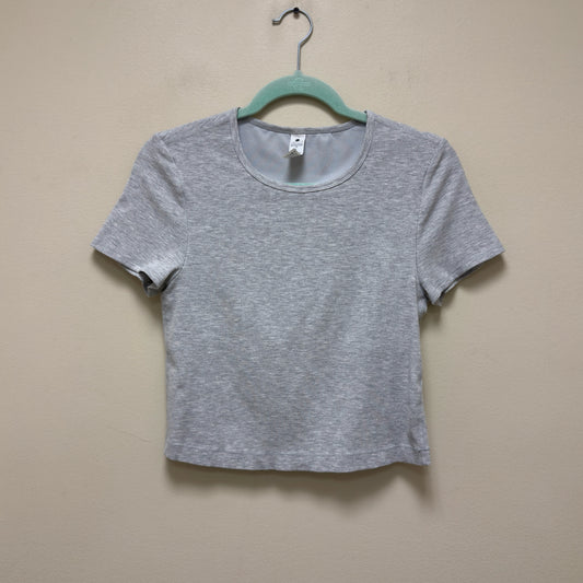 Yogalicious Cropped Ribbed Top w/Built-In-Bra - Size Large