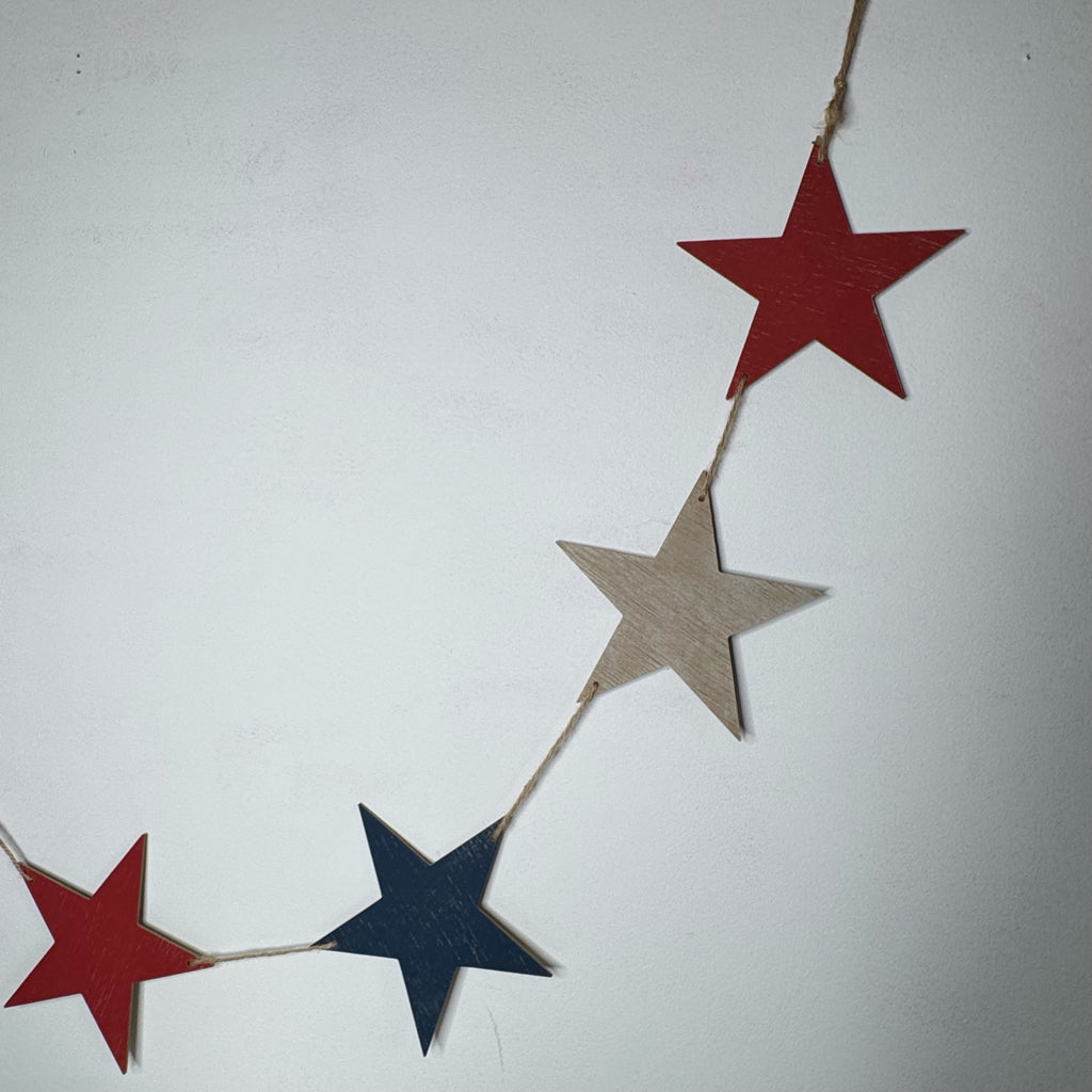Red White & Blue Star String Garland