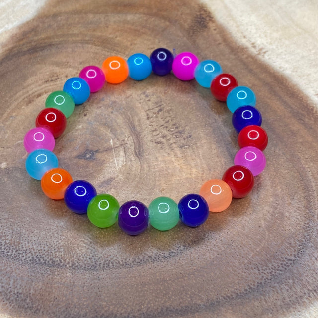 Inga Ann's Multicolor Glass Beaded Bracelet