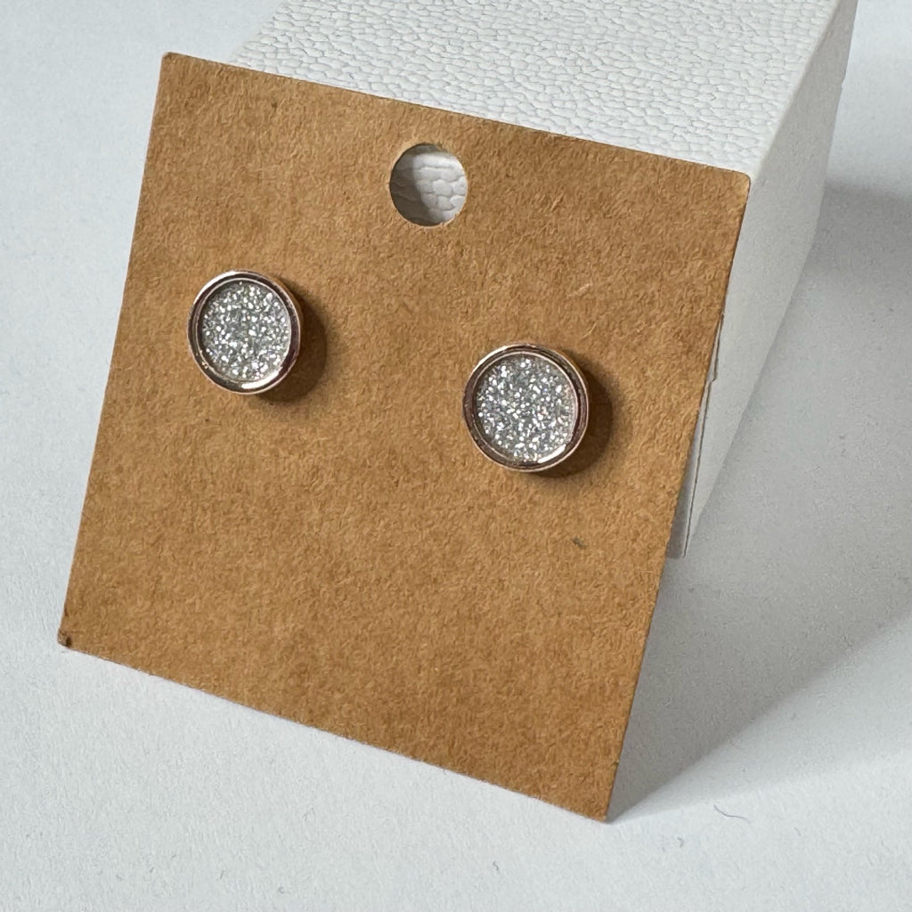 Rose Gold Rimmed Stud Earrings