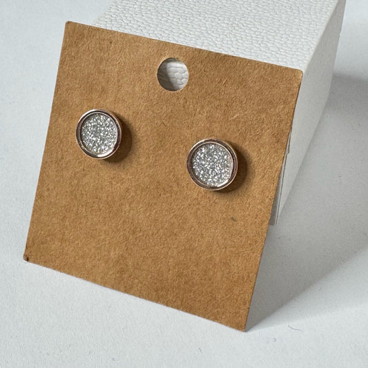 Rose Gold Rimmed Stud Earrings